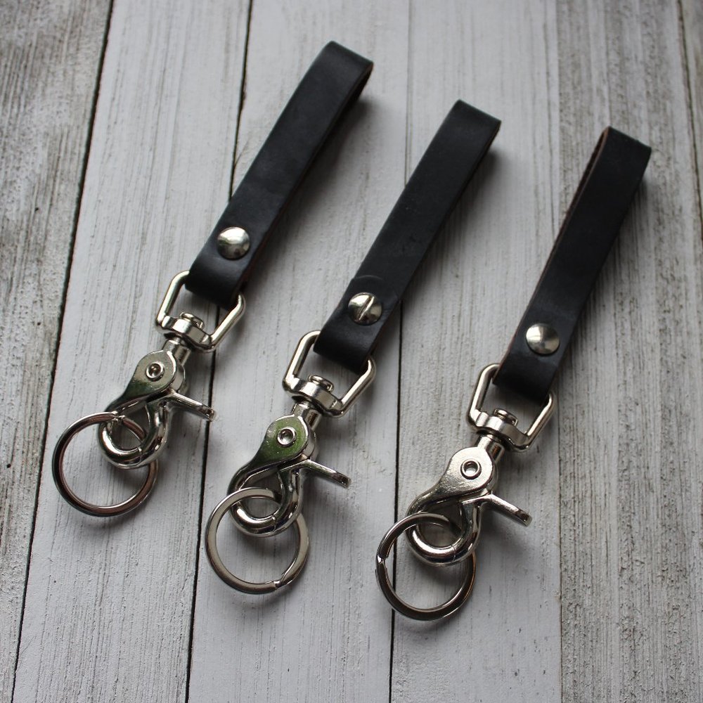 Motorcycle Leather Belt Keychain Heavy Duty Strap - 3 pc - New